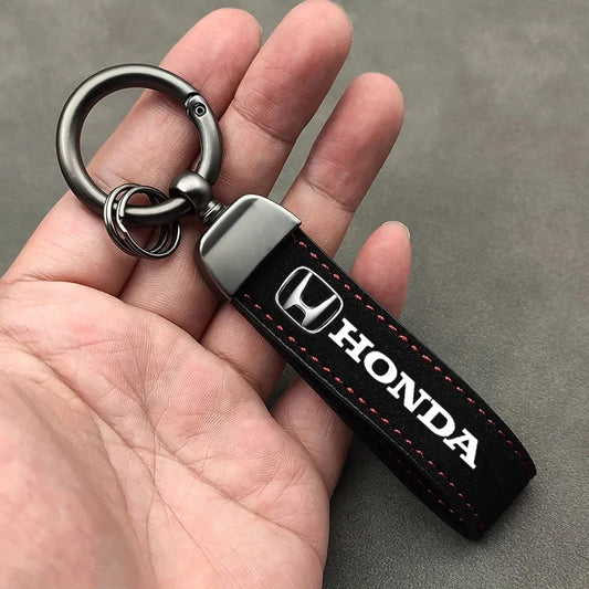 2025 Suede Key Ring Sport Car Keychain Custom Gift With Emblem For Honda Civci FIT CRV Accord Jazz HRV Stepwgn Prelude Vezel CRZ